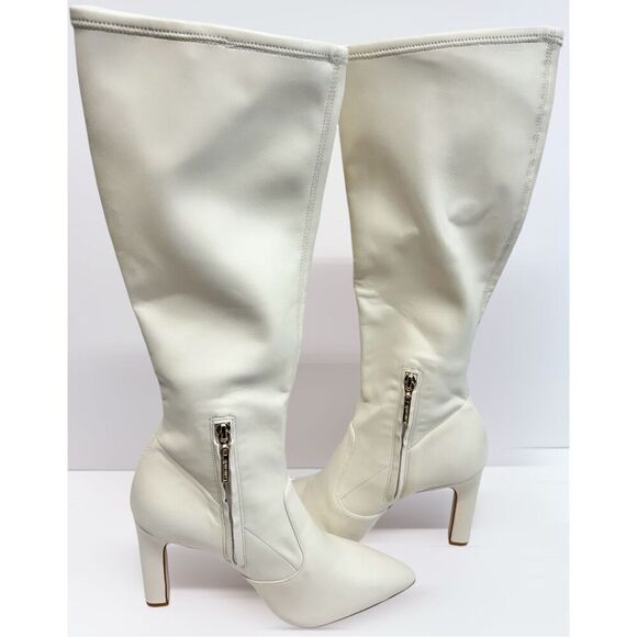 Larroude Christy Tall Boot Size 9 In Iced Vegan Stretch Leather High Heel - Picture 8 of 12